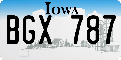 IA license plate BGX787