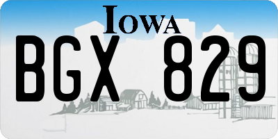 IA license plate BGX829