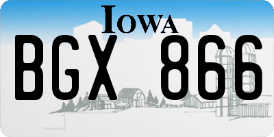IA license plate BGX866