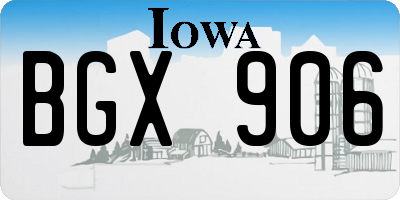 IA license plate BGX906
