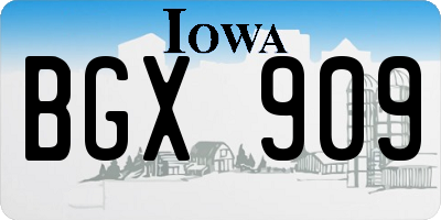 IA license plate BGX909