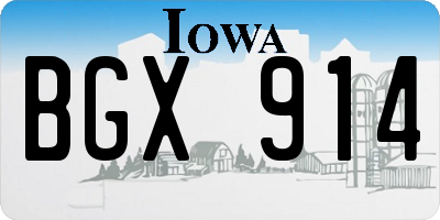 IA license plate BGX914