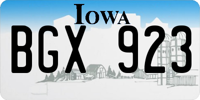 IA license plate BGX923