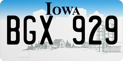 IA license plate BGX929