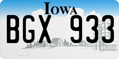 IA license plate BGX933