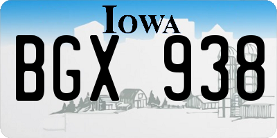 IA license plate BGX938