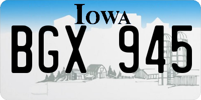 IA license plate BGX945