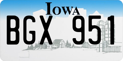 IA license plate BGX951