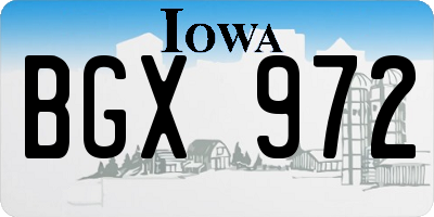 IA license plate BGX972
