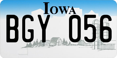 IA license plate BGY056