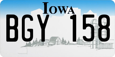 IA license plate BGY158