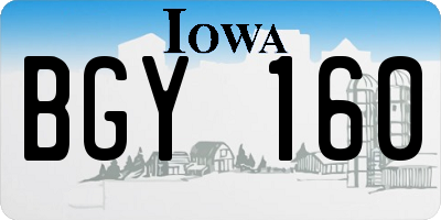 IA license plate BGY160