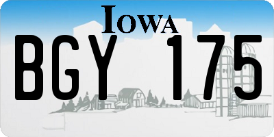 IA license plate BGY175