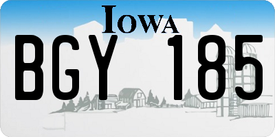 IA license plate BGY185