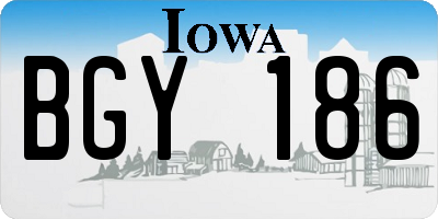 IA license plate BGY186