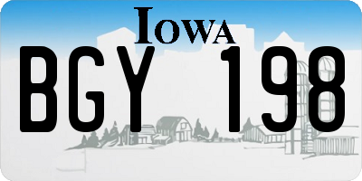 IA license plate BGY198