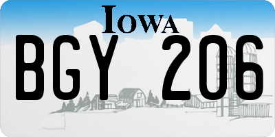IA license plate BGY206