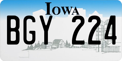 IA license plate BGY224