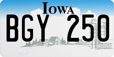 IA license plate BGY250