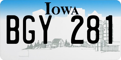 IA license plate BGY281