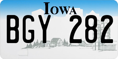 IA license plate BGY282