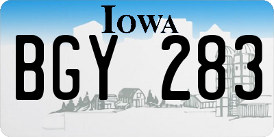 IA license plate BGY283