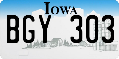 IA license plate BGY303