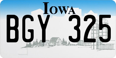 IA license plate BGY325