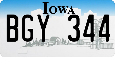 IA license plate BGY344