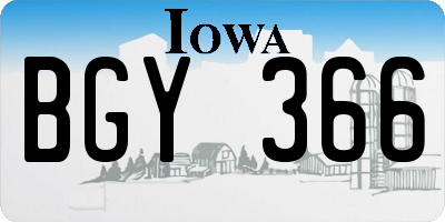 IA license plate BGY366