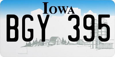IA license plate BGY395