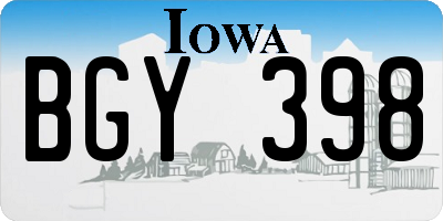 IA license plate BGY398