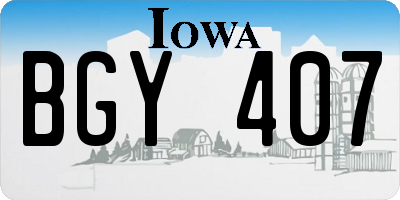 IA license plate BGY407