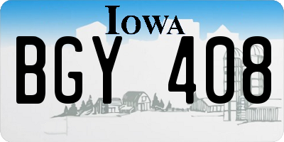 IA license plate BGY408