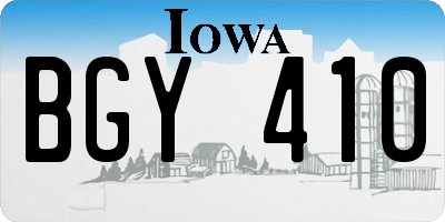 IA license plate BGY410