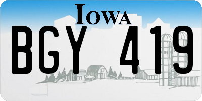 IA license plate BGY419