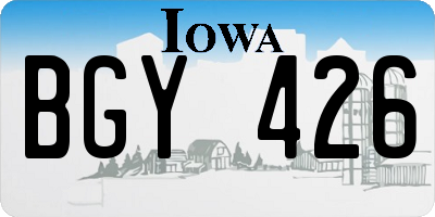 IA license plate BGY426