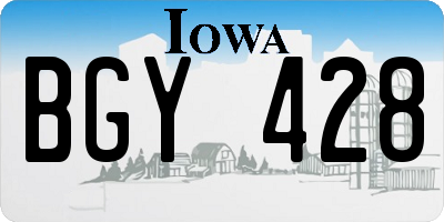 IA license plate BGY428