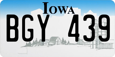 IA license plate BGY439