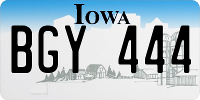 IA license plate BGY444