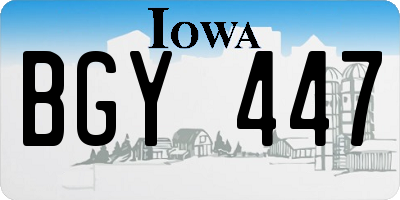 IA license plate BGY447