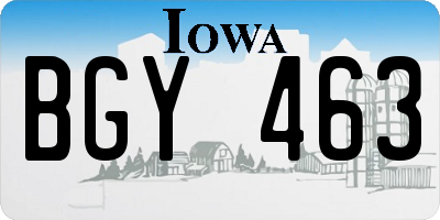 IA license plate BGY463