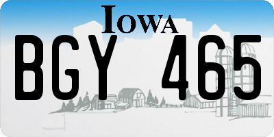 IA license plate BGY465