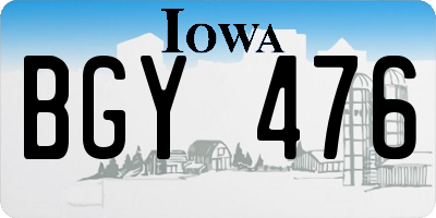 IA license plate BGY476