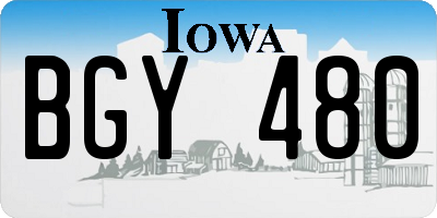 IA license plate BGY480