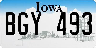 IA license plate BGY493