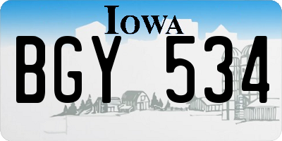 IA license plate BGY534