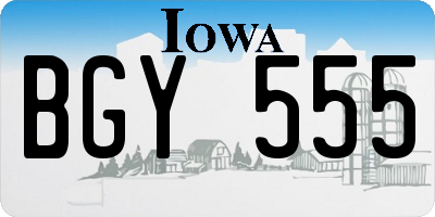 IA license plate BGY555