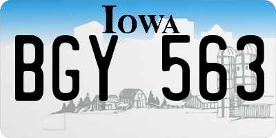 IA license plate BGY563