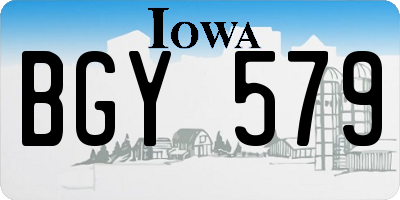 IA license plate BGY579